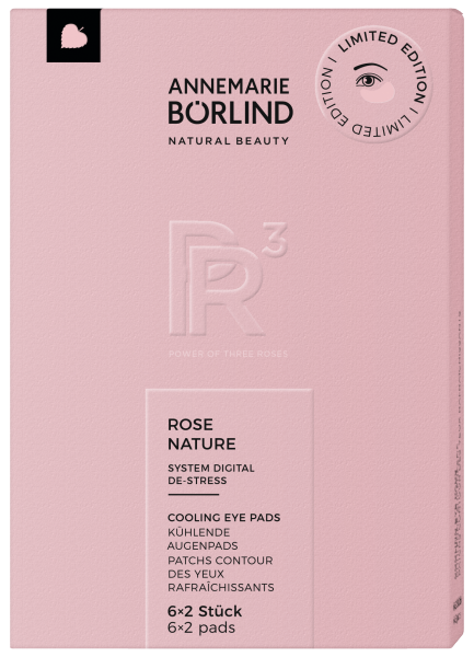 Annemarie Börlind Oční polštářky, veganské obklady ROSE NATURE s chladivým a revitalizačním efektem, 6x2 ks