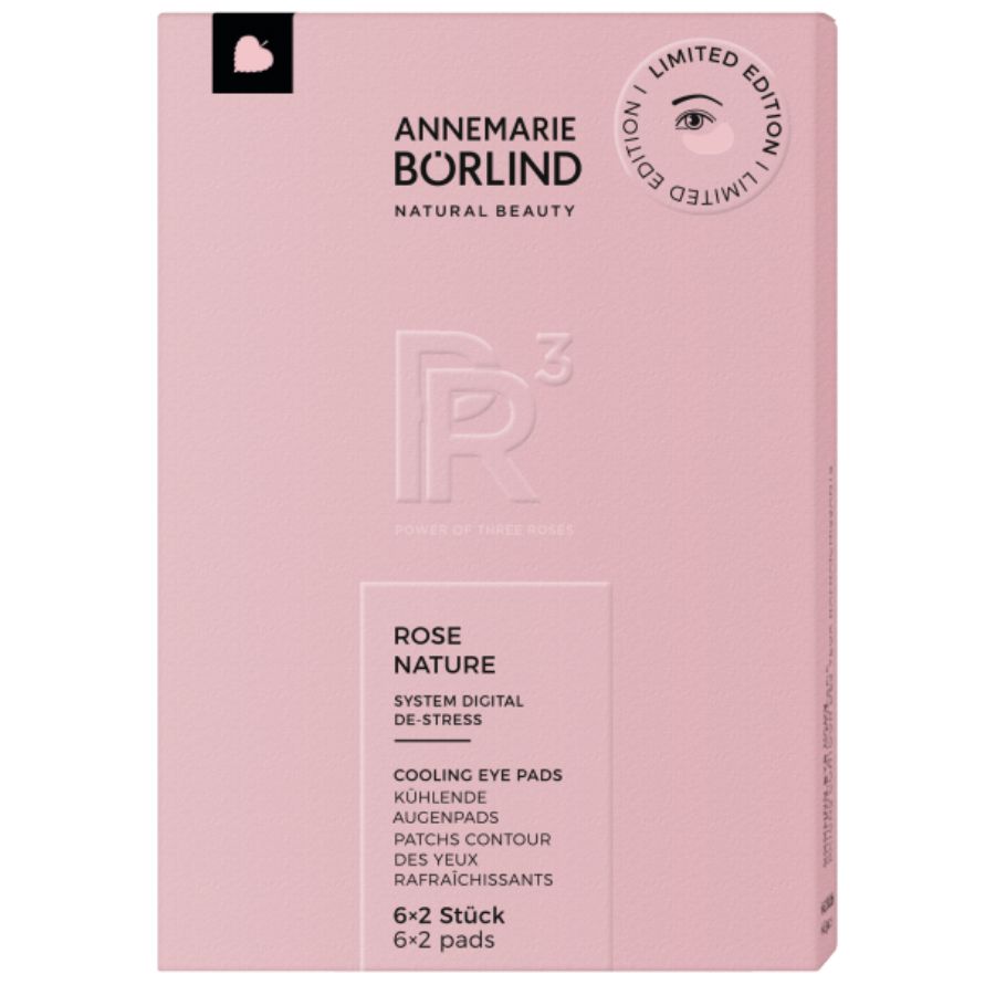 Annemarie Börlind Oční polštářky, veganské obklady ROSE NATURE s chladivým a revitalizačním efektem, 6x2 ks
